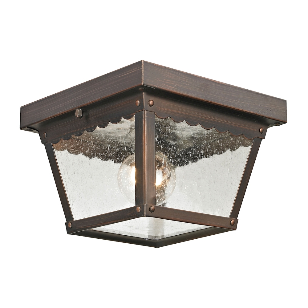 Thomas - Springfield 8&#39;&#39; Wide 1-Light Outdoor Flush Mount - Hazelnut Bronze