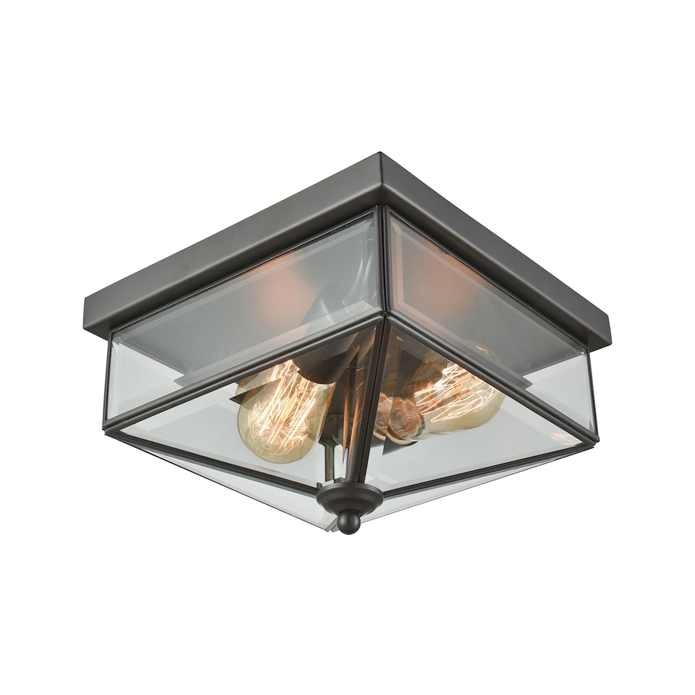 Thomas - Lankford 10&#39;&#39; Wide 2-Light Outdoor Flush Mount - Oil Rubbed Bronze