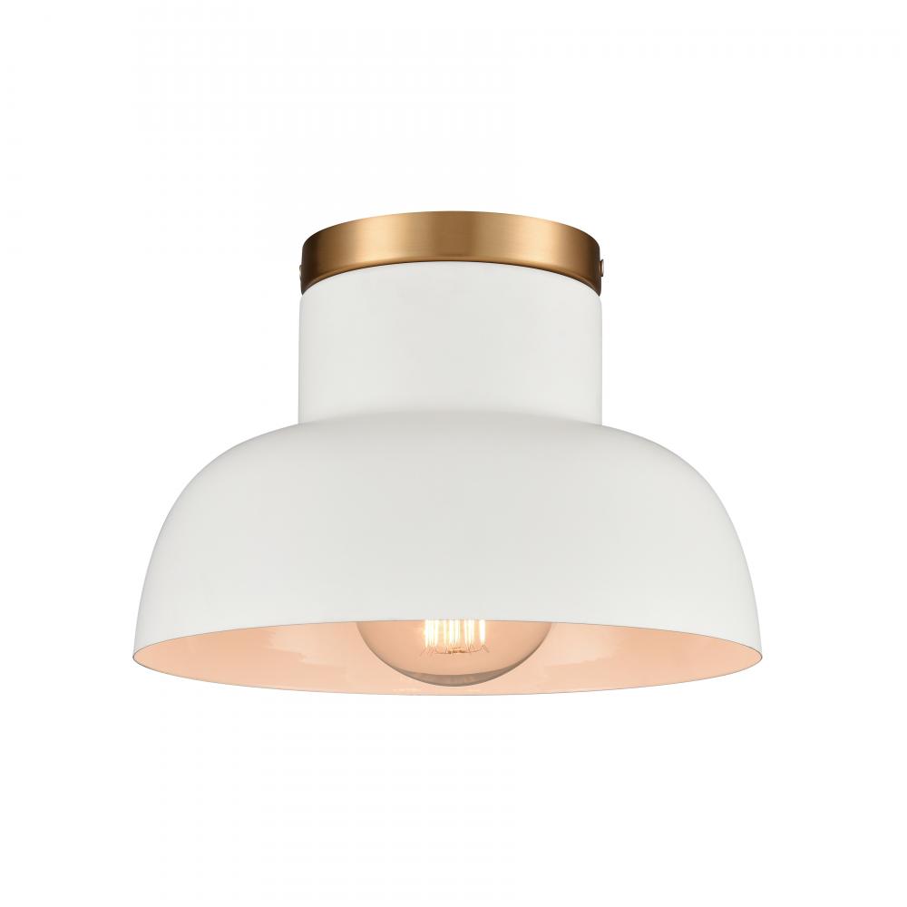 Lewellen 10&#39;&#39; Wide 1-Light Semi Flush Mount - Matte White