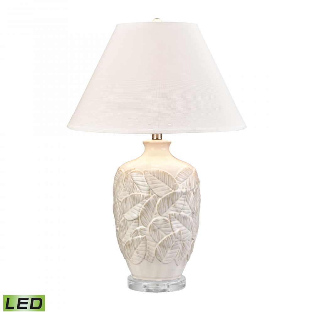 Goodell 27.5&#39;&#39; High 1-Light Table Lamp - White Glazed - Includes LED Bulb