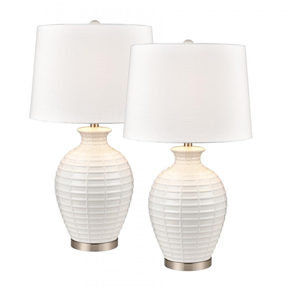 Junia 28&#39;&#39; High 1-Light Table Lamp - Set of 2 White
