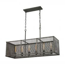 ELK Home 31511/6 - Perry 6-Light Linear Chandelier in Malted Rust with Wire Mesh Shade