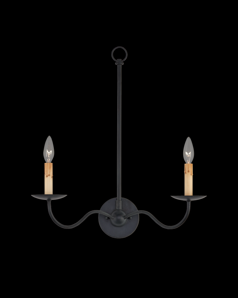 Saxon Double-Light Black Wall