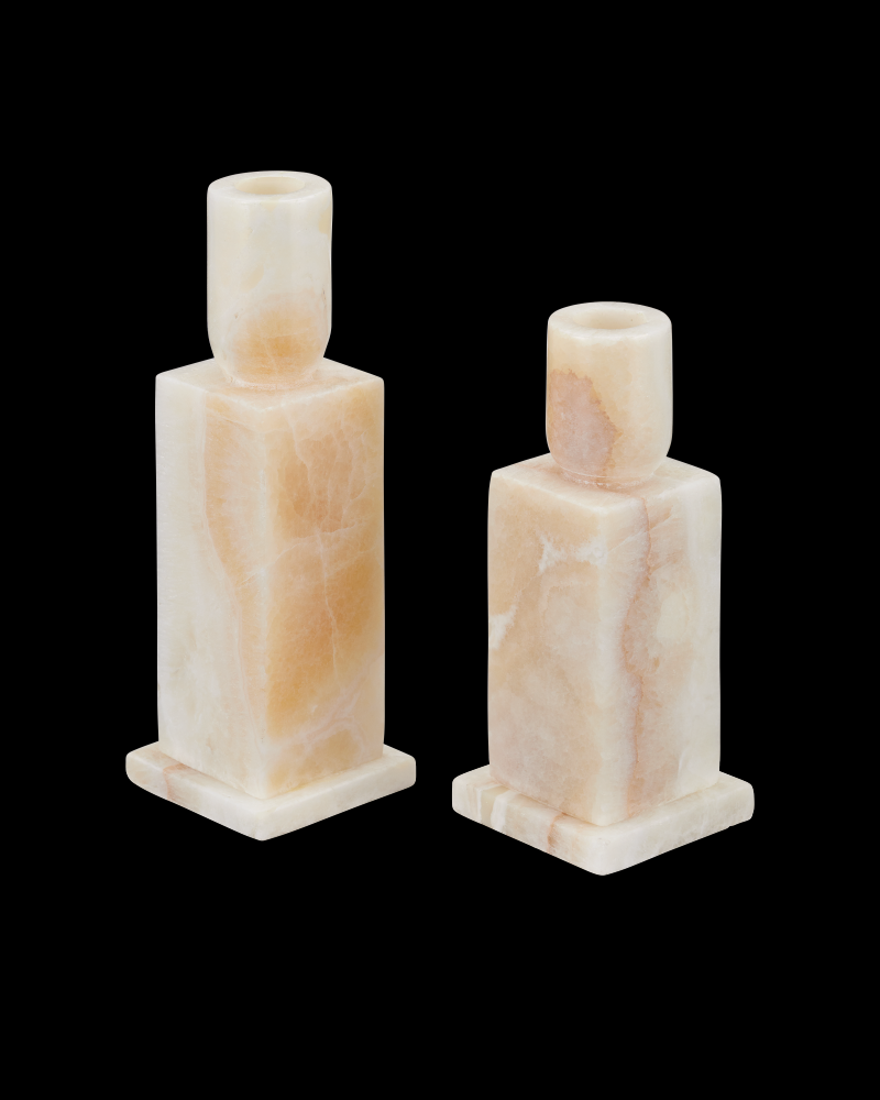 Lithos Ivory Candle Holder Set of 2