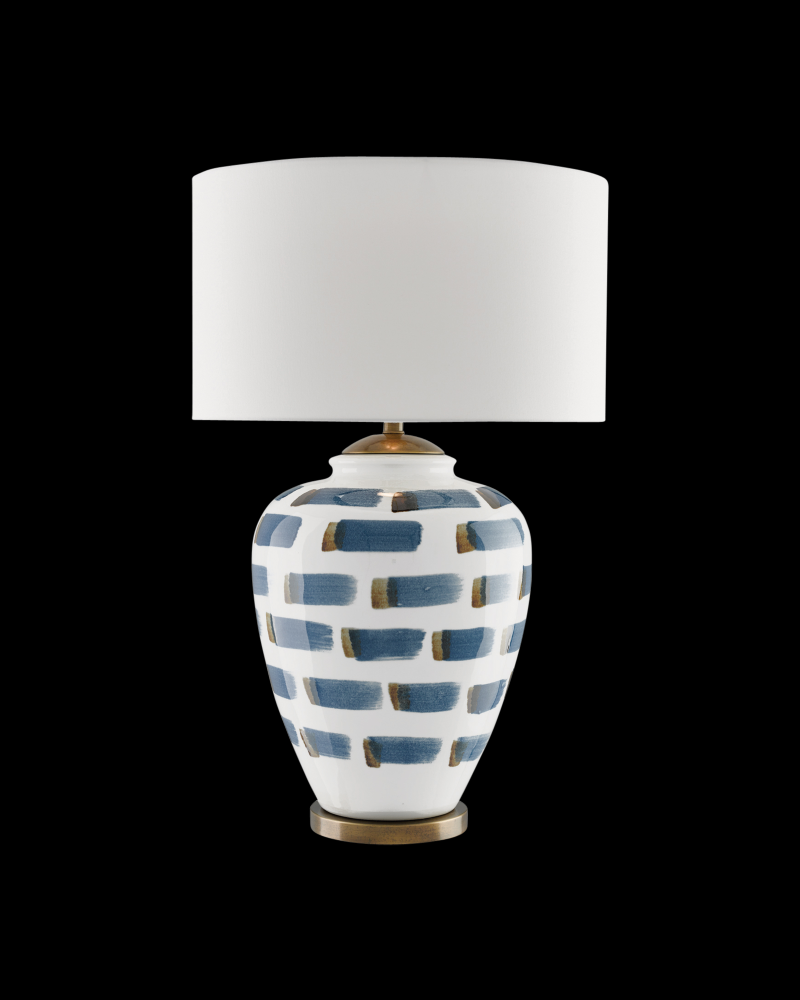 Brushstroke Blue & White Table Lamp