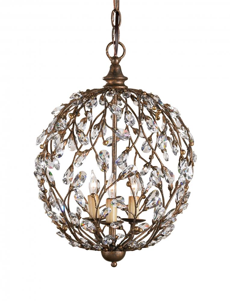 Crystal Bud Gold Orb Chandelier