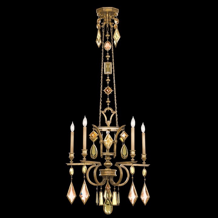 Encased Gems 27&#34;W Round Chandelier