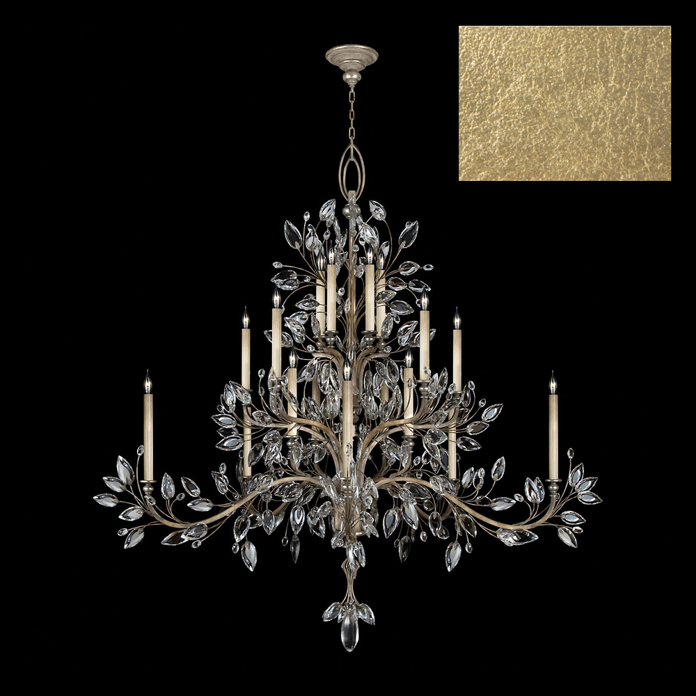 Crystal Laurel 75&#34;W Round Chandelier